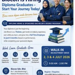 Biocon Walk-In Drive on 2, 3 & 4 July for Diploma Graduate Trainee Position
