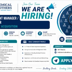 Chemical Brothers Hiring Assistant Manager / Manager Talent Acquisition in Ludhiana