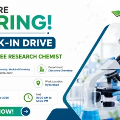 Chemveda Life Sciences Walk-In | Trainee Research Chemist | M.Sc Freshers | Hyderabad | 29th June 2026