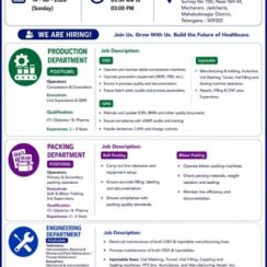 Cronus Pharma Walk-In Drive on 14 June 2026 For Production, Packing & Engineering Departments