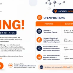 Navin Molecular Hiring 2026 | Manager Tech Transfer, Research Scientists, Executives | R&D Dewas | 0-14 Years