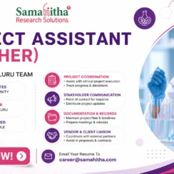 Samahitha Research Solutions Hiring Freshers 2026 | Project Assistant | B.Pharm/M.Pharm/Pharm.D | Bengaluru