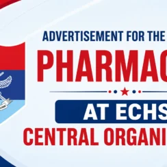 Advertisement for the post of Pharmacist at ECHS Central Organization