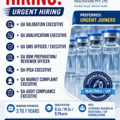 Abaris Healthcare QA Jobs 2026 | Validation QMS IPQA Audit | Kadi Gujarat | B.Pharm B.Sc M.Sc | 3-7 Years