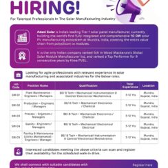Adani Walk in Interview on 15th July 2026 for Maintenance, Production, Process, Quality and Utility Departments