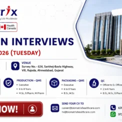 BioMatrix Healthcare Walk-in Interview | QC Jobs, Production Jobs & QMS Executive Openings in Ahmedabad on 7th July 2026
