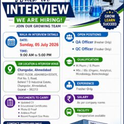 Dira Analytical Lab Walk-In Interview for QA Officer and QC Officer Freshers at Ahmedabad
