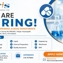 Eris Therapeutics Recruitment 2026 | QA, QC, Production, Engineering & Warehouse Pharma Jobs in Ahmedabad