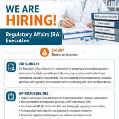 Farbe Firma Pvt Ltd Hiring Regulatory Affairs Executive for Ankleshwar Location