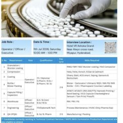 Granules India Walk-In Interview on 11th July 2026 for Production, Warehouse, Engineering and IPQA Departments at Hyderabad