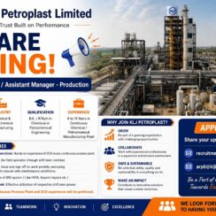KLJ Petroplast Hiring Production Department in Gujarat for Chemical Engineers Professionals