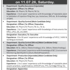 Gufic Biosciences Walk-In Interview for QA, QC, Microbiology and Production Jobs