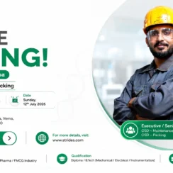 Strides Walk-in Interview for Engineering & Packing Roles | Pharma Jobs in Bangalore on Sunday, 12th July 2026