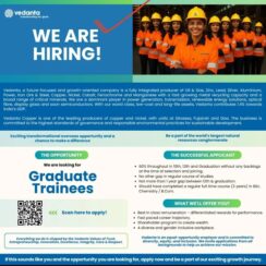 Vedanta Hiring for Graduate Trainee Jobs