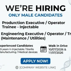 Virchow Biotech Private Limited Walk-in Interview | Production & Engineering Jobs on 10 July 2026 & 11 July 2026