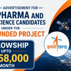 Advertisement for Pharma and Science candidates under the ISRO funded project at IIT KHARAGPUR