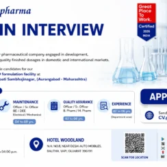 Ajanta Pharma Walk-in Interview for Production, Maintenance & Quality Assurance | Pharma Jobs in Paithan on Sunday, 12 July 2026