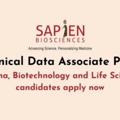 Call for Clinical Data Associate at Sapien Biosciences