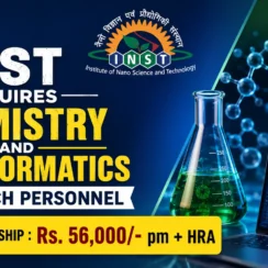 INST requires Chemistry and Bioinformatics research personnel