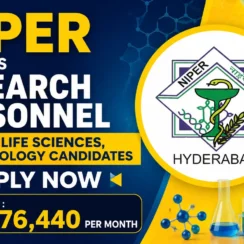 NIPER requires research personnel – Pharma, Life Sciences, Biotechnology candidates apply now