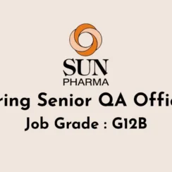 Sun Pharma Hiring Senior QA Officer