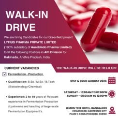 Lyfius Pharma API Production Jobs