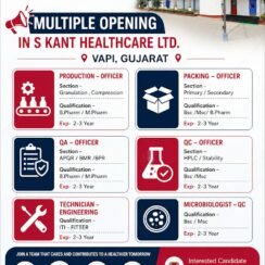 S Kant Healthcare Ltd Jobs for Production, QA, QC, Packing & Engineering Professionals